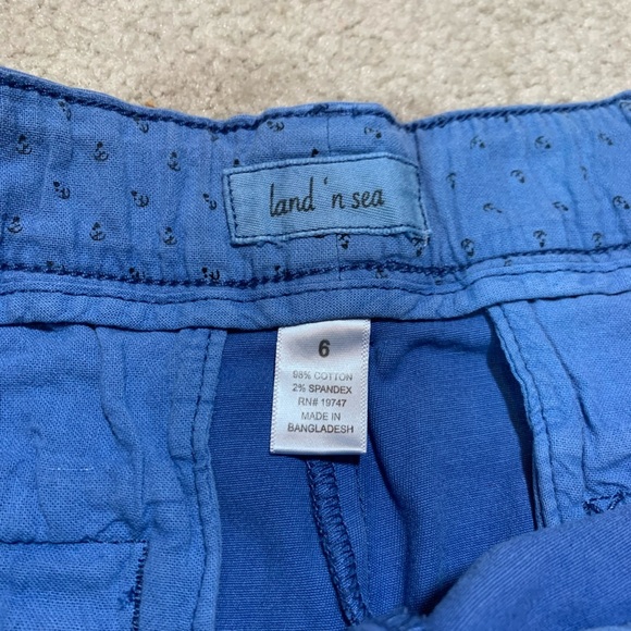 Land n Sea Blue Cotton Blend Shorts with Raw Hem and Relaxed Fit. Women Size 6 - Picture 4 of 9